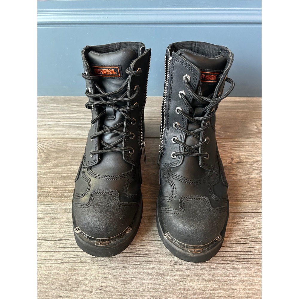 Harley-Davidson El Paso Mens Black Leather Riding Boots D91642 Size 9.5 M - Picture 5 of 9